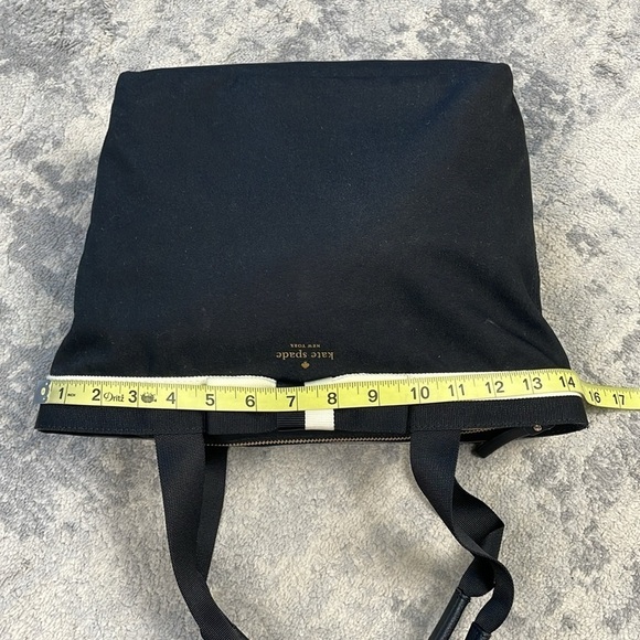 Kate Spade Barrow Street Tote Bag Bow Accent Zip Top Black White Classic - Picture 11 of 17